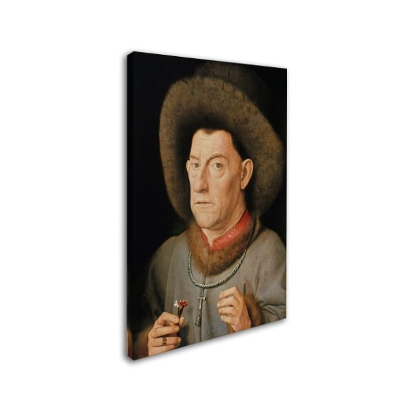 Jan Van Eyck 'Man With Pinks' Canvas Art,30x47